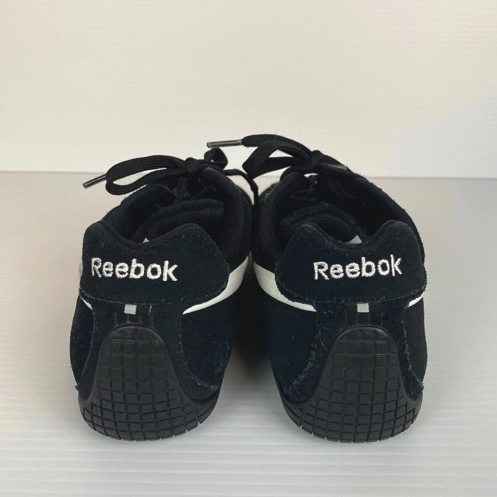 Reebok Women's Driving Metal‎ X Casual Black Suede White Lace Athletic Shoes 8.5